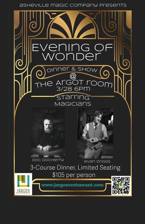The Argot Room & Asheville Magic Company Presents: Dinner and a Magic Show!